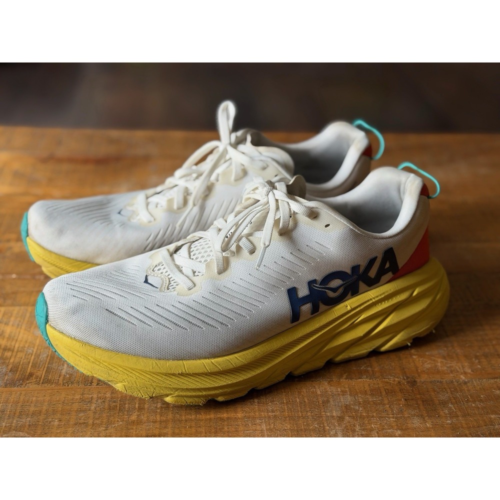 Hoka One One Mens Rincon 3 Running Sneaker Shoes White Eggnog 1119395 WEGG 9.5 D